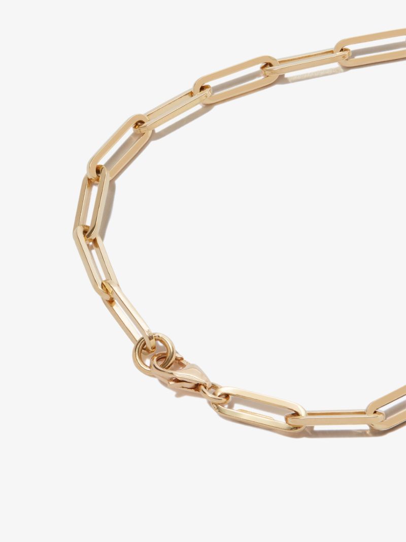 18k Yellow Gold Arrow Dream Classic Fob Clip Chain Diamond Bracelet