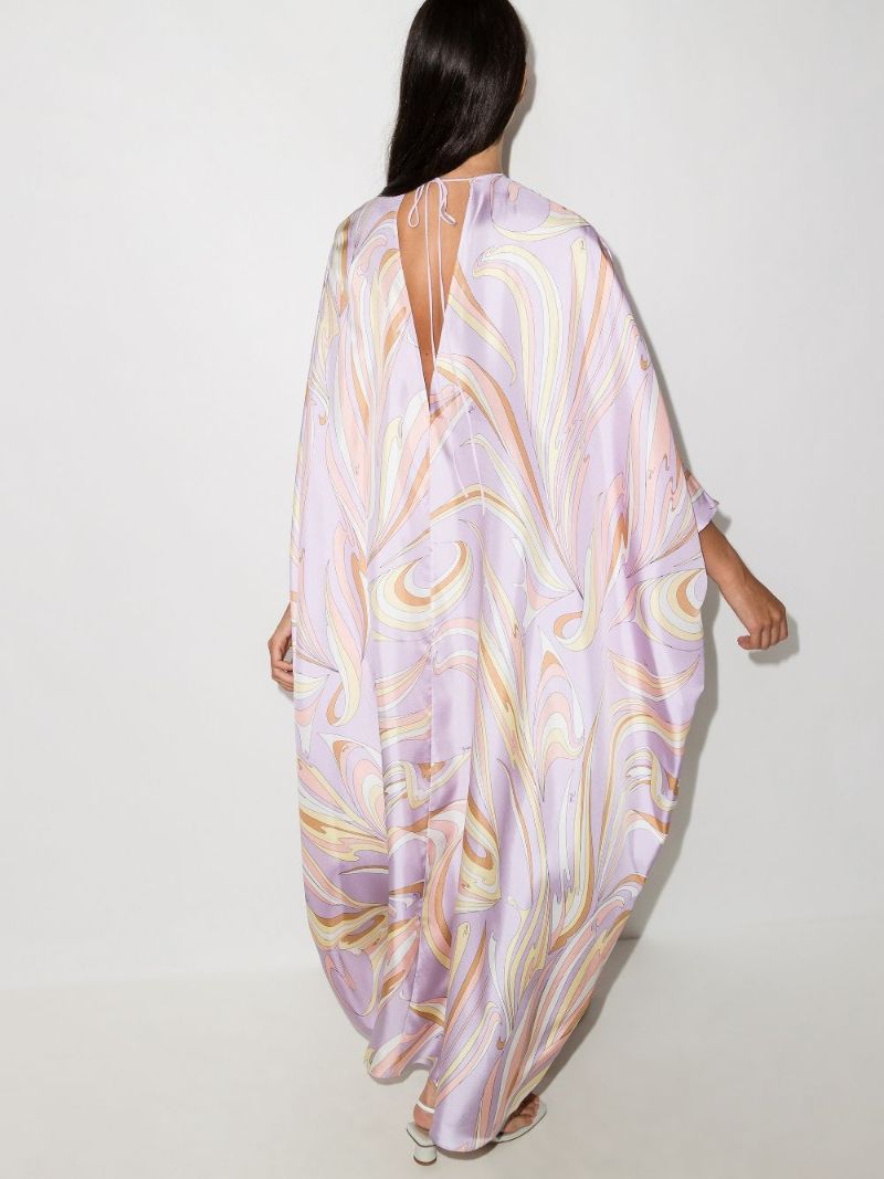 Vortici Print Silk Kaftan