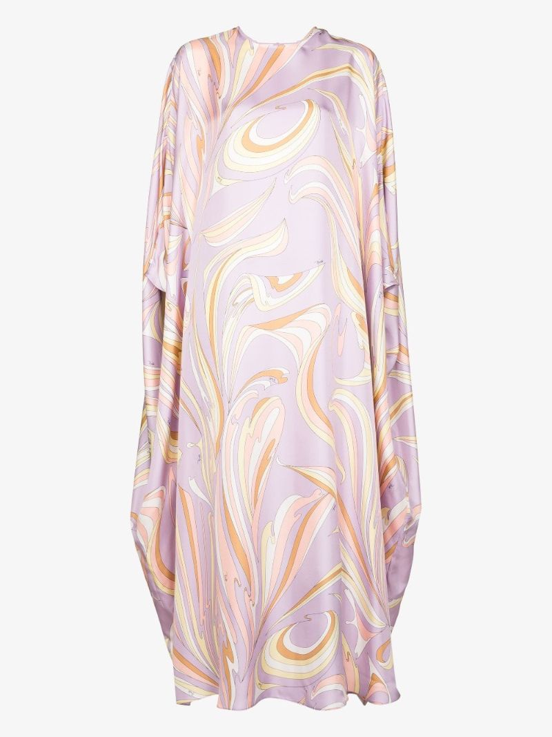 Vortici Print Silk Kaftan