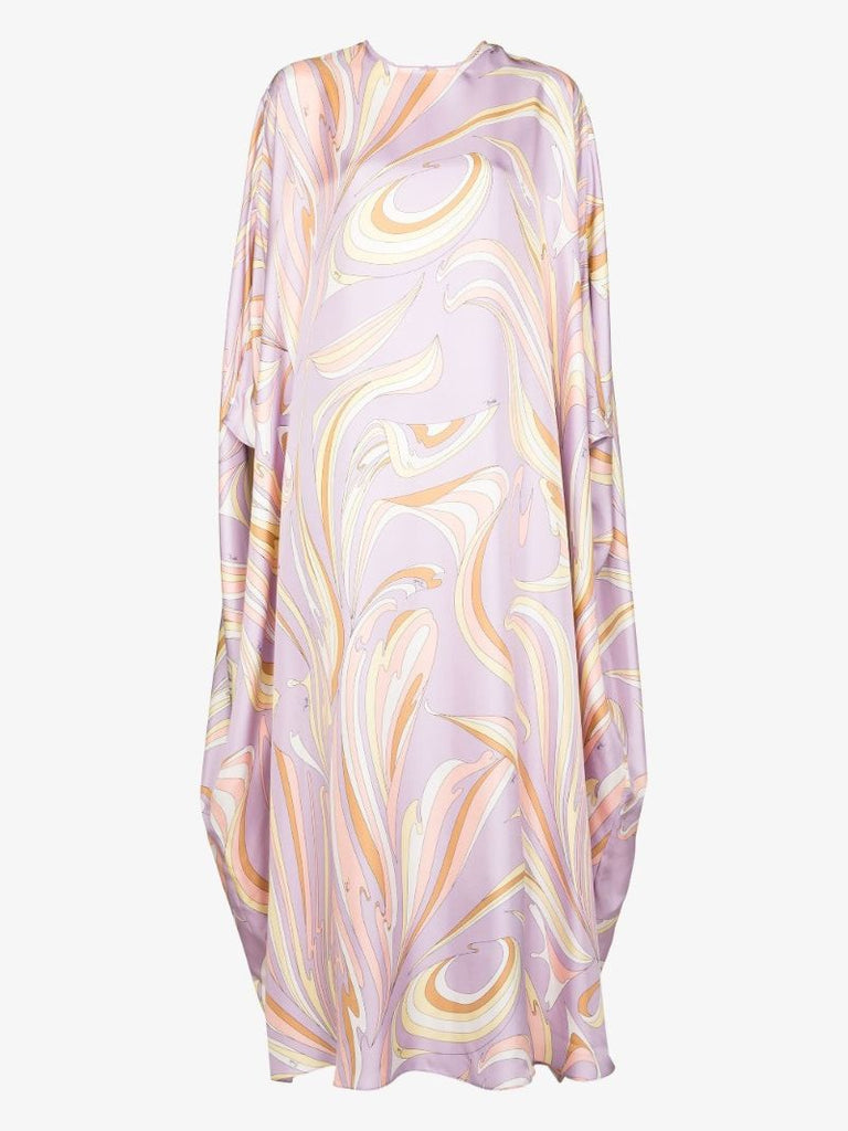 Vortici Print Silk Kaftan