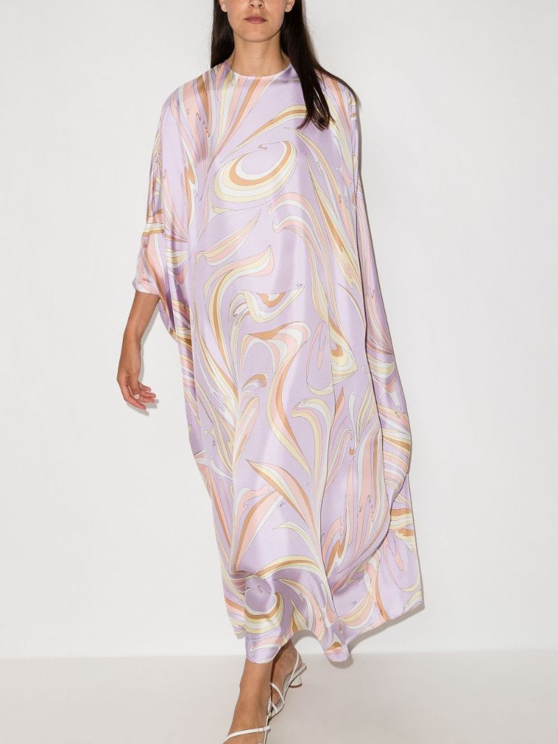 Vortici Print Silk Kaftan
