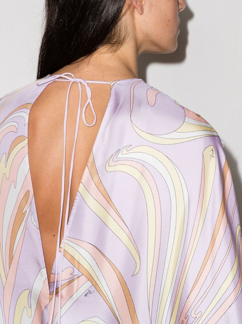 Vortici Print Silk Kaftan