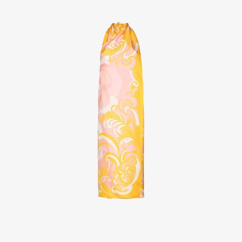Albizia Printed Silk Halterneck Dress