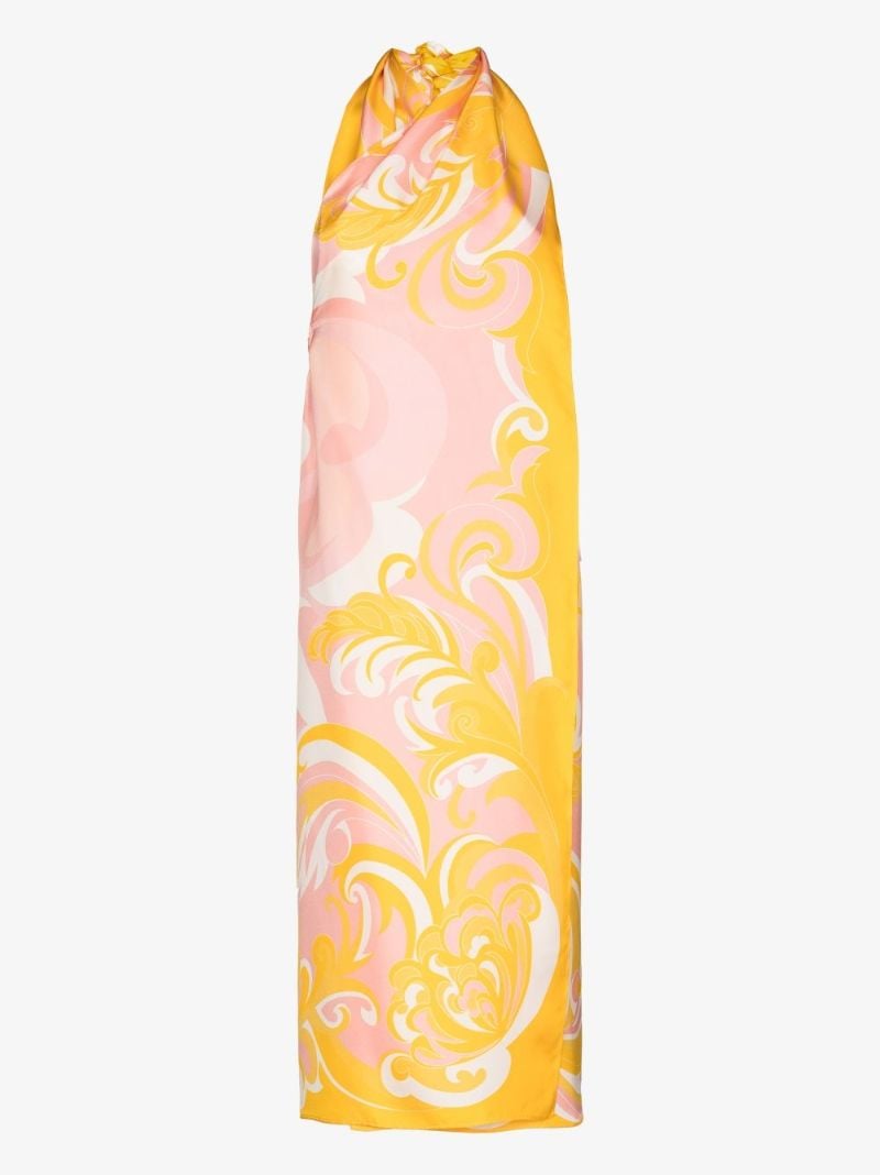 Albizia Printed Silk Halterneck Dress