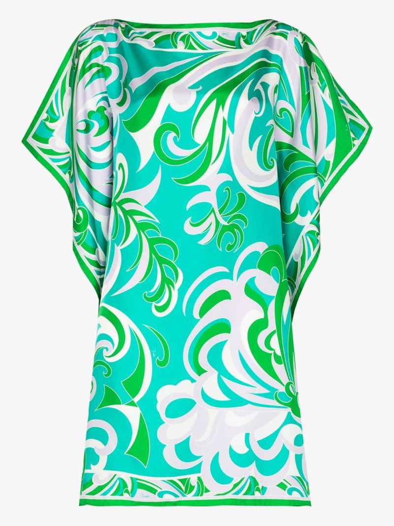 Albizia Printed Silk Kaftan Dress