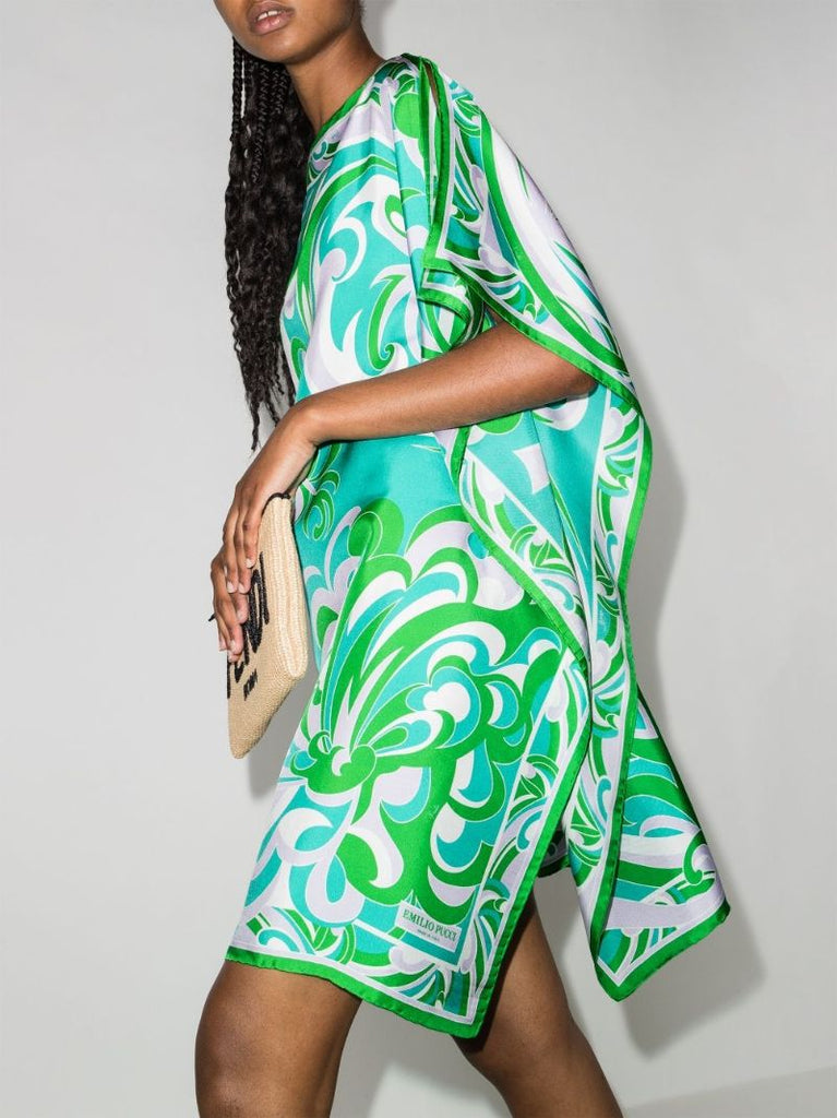 Albizia Printed Silk Kaftan Dress