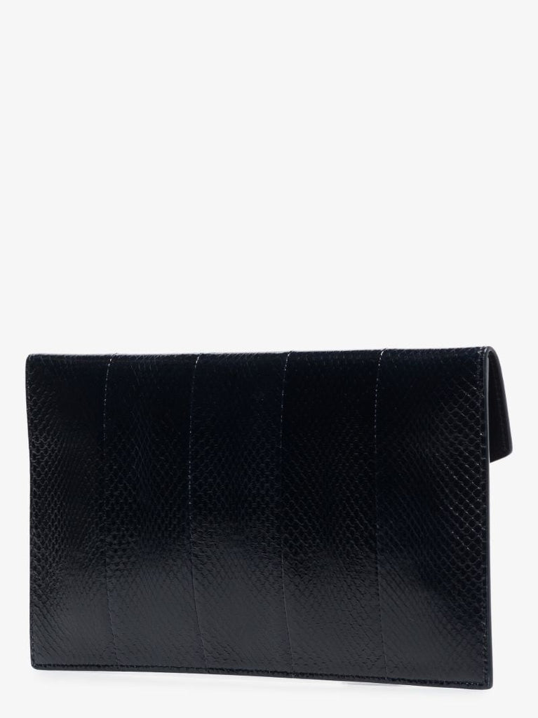 Navy Uptown Leather Clutch Bag