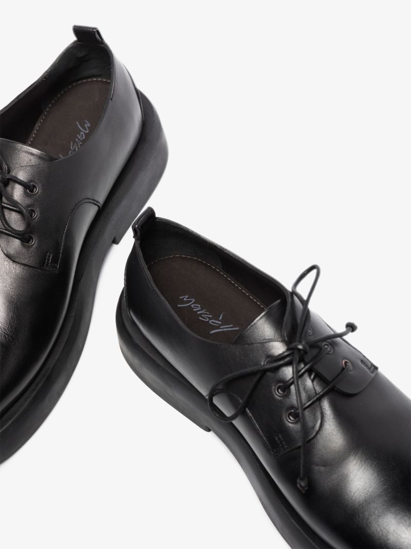 Black Gommello Leather Derby Shoes