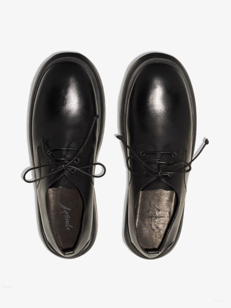 Black Gommello Leather Derby Shoes