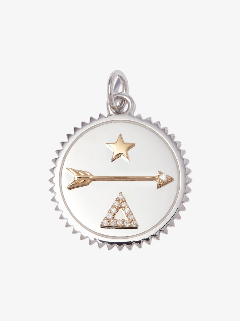 18k White Gold Dream Medium Diamond Medallion Charm