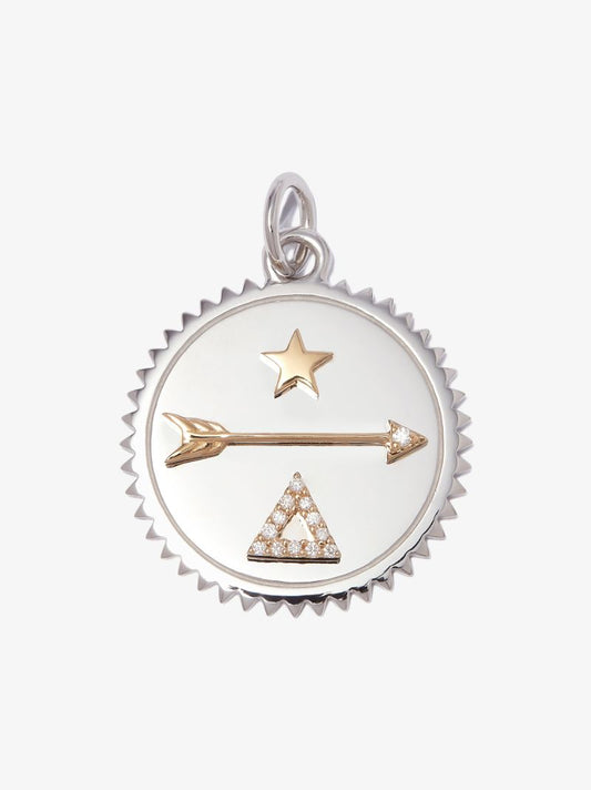 18k White Gold Dream Medium Diamond Medallion Charm