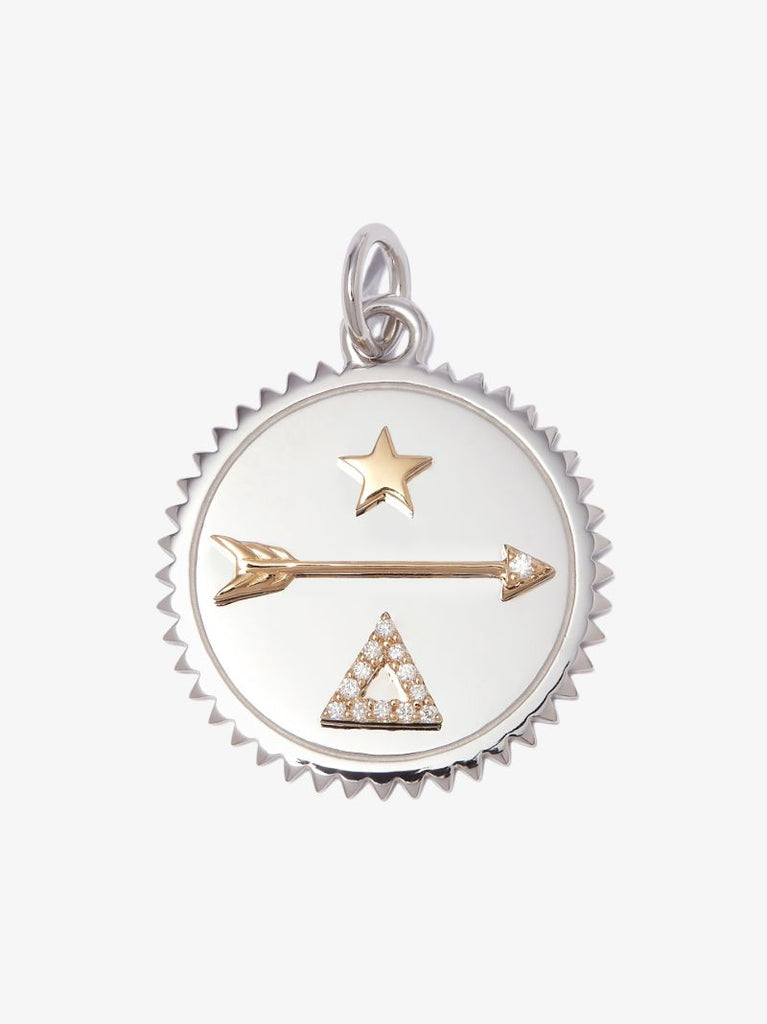 18k White Gold Dream Medium Diamond Medallion Charm