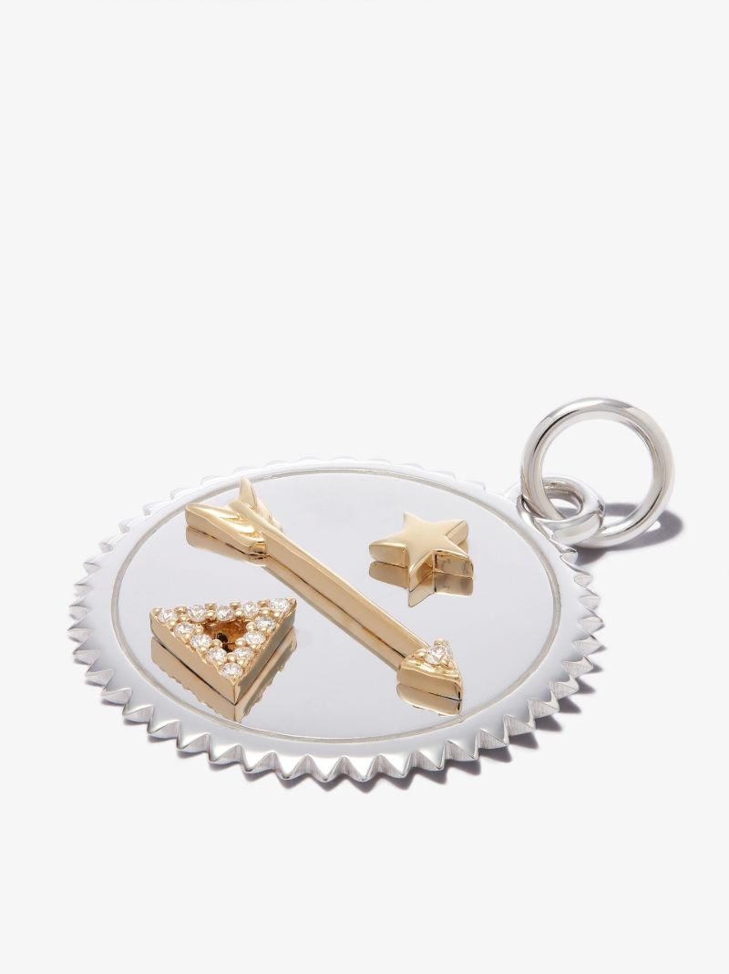 18k White Gold Dream Medium Diamond Medallion Charm