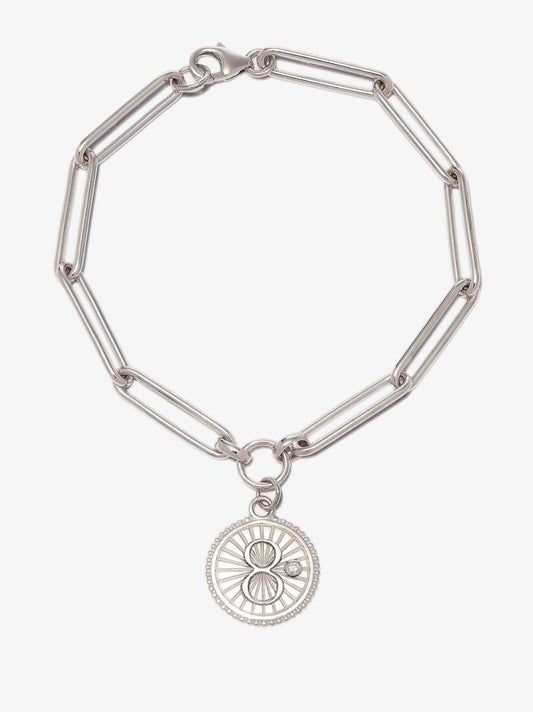 18k White Gold Karma Extended Clip Chain Diamond Bracelet
