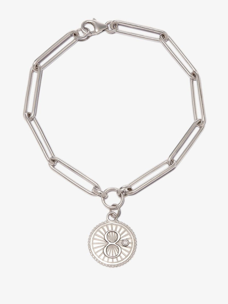 18k White Gold Karma Extended Clip Chain Diamond Bracelet