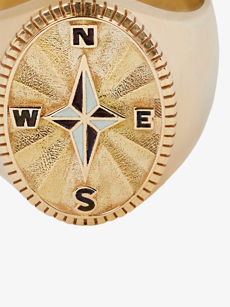 18k Yellow Gold Big Daddy Course Correction Signet Ring