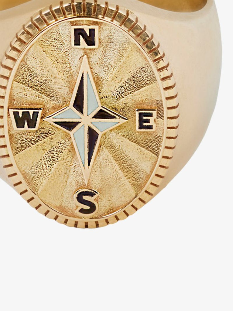18k Yellow Gold Big Daddy Course Correction Signet Ring
