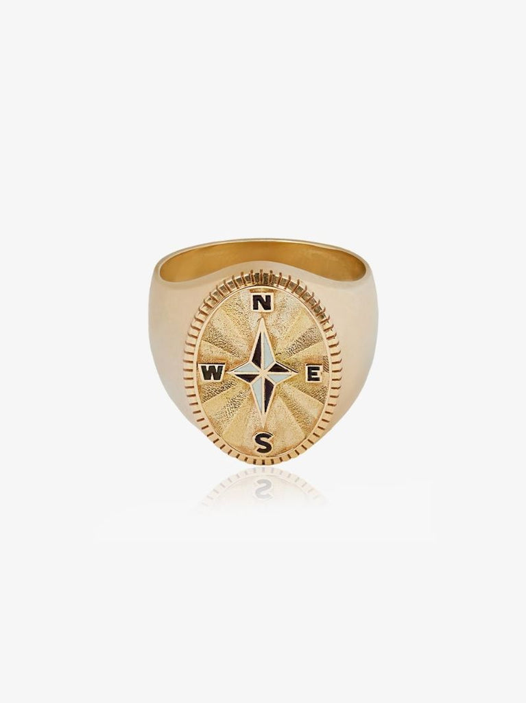 18k Yellow Gold Big Daddy Course Correction Signet Ring