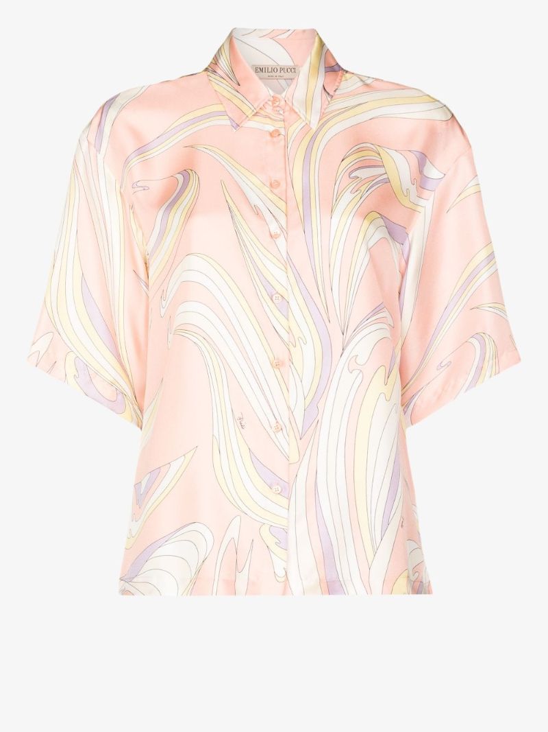 Vortici Print Silk Shirt