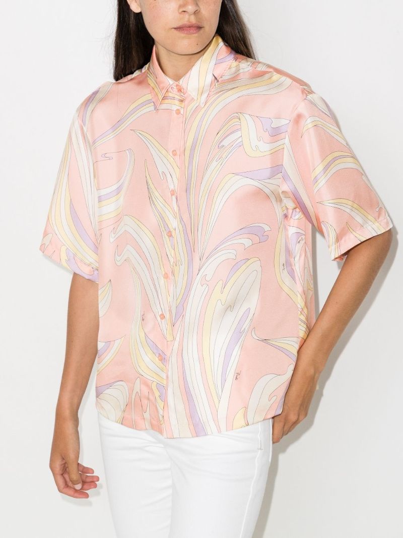 Vortici Print Silk Shirt