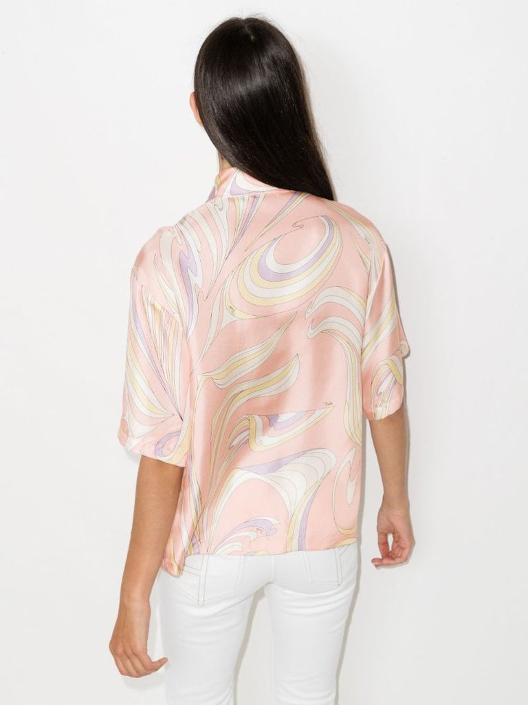 Vortici Print Silk Shirt