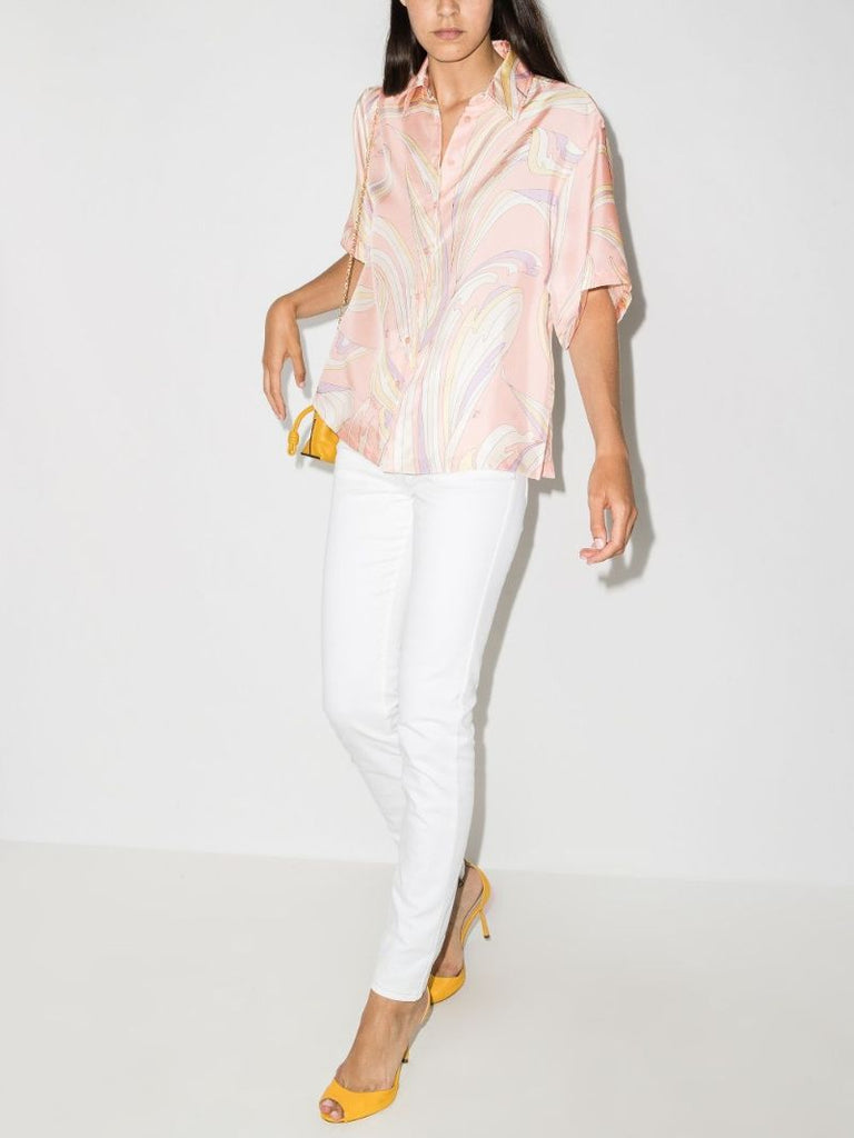 Vortici Print Silk Shirt