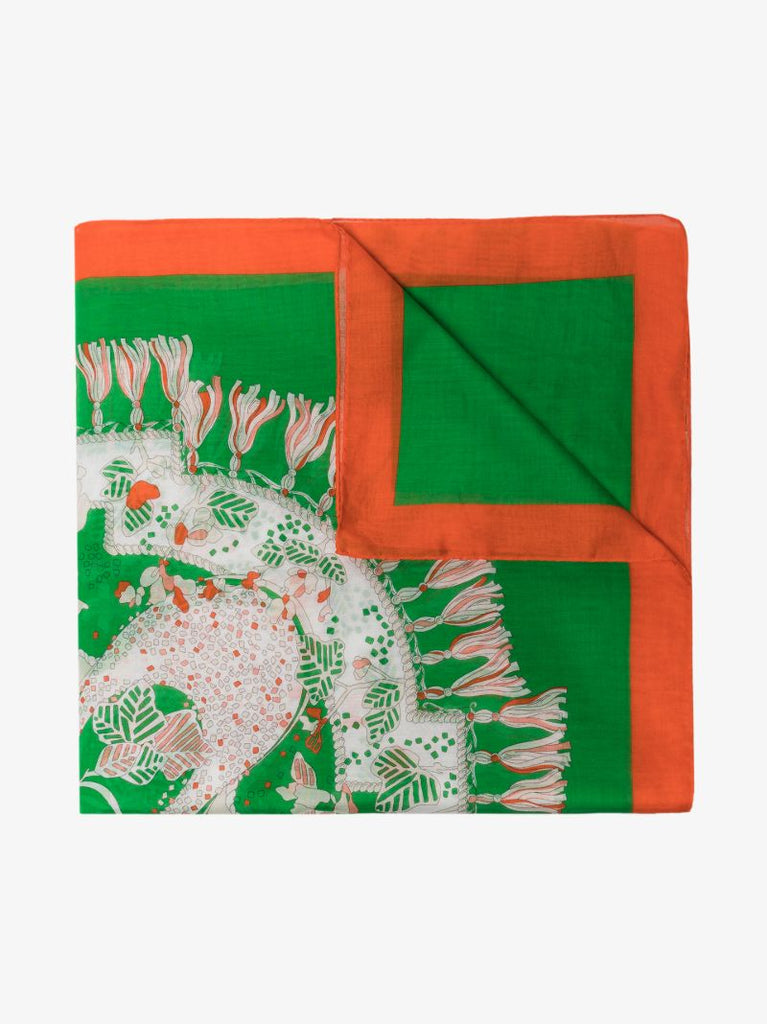 Green Rugiada Print Cotton Scarf