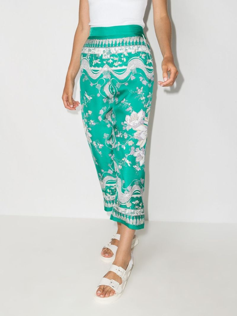 Rugiada Print Silk Trousers