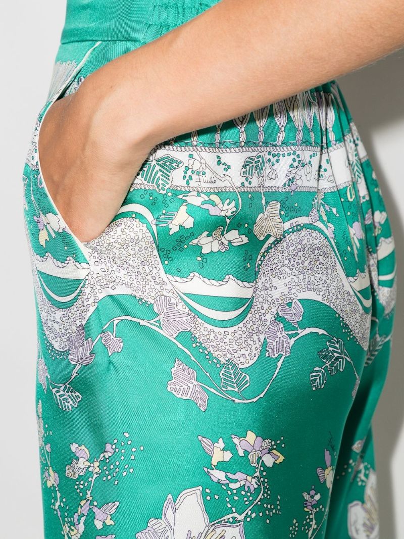 Rugiada Print Silk Trousers