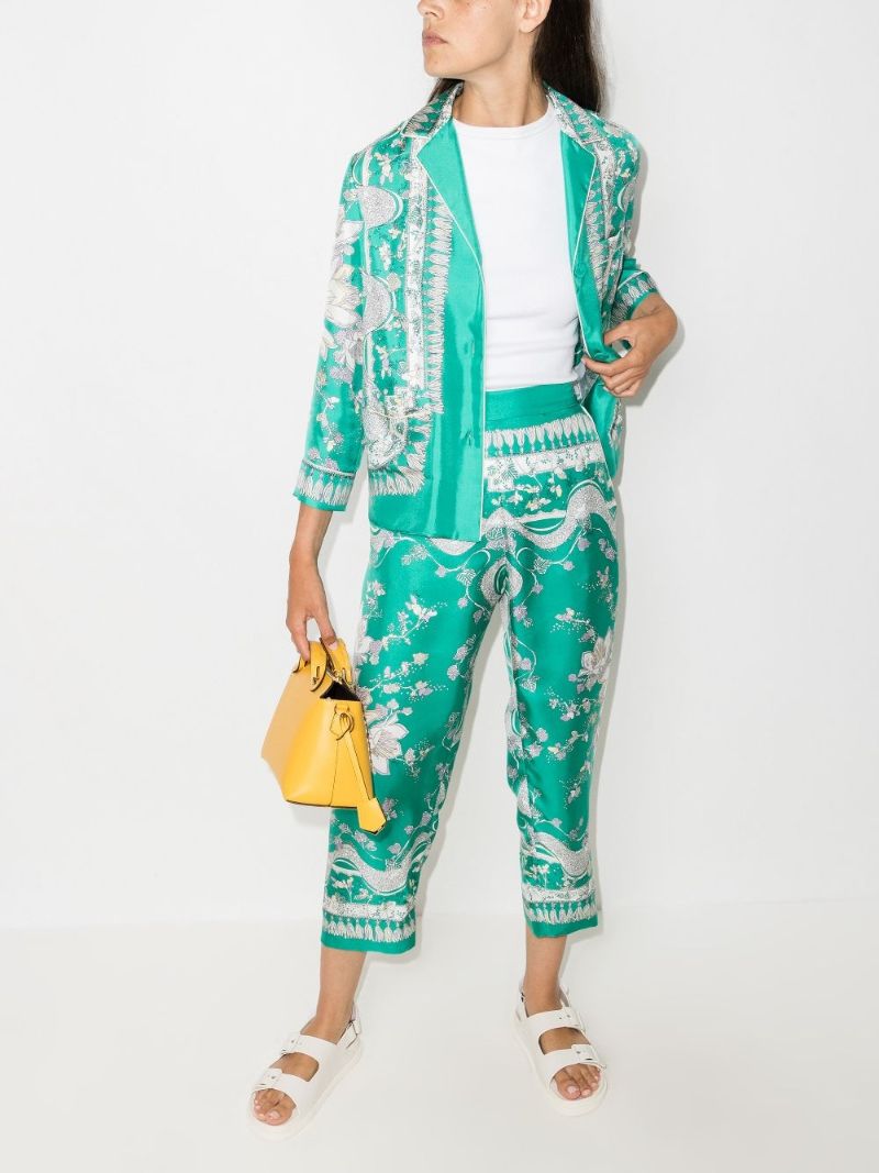 Rugiada Print Silk Trousers