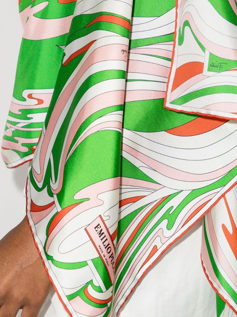 Vortici Print Silk Poncho Top