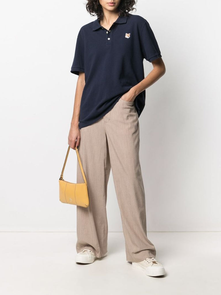 Blue Fox Head Patch Cotton Polo Shirt