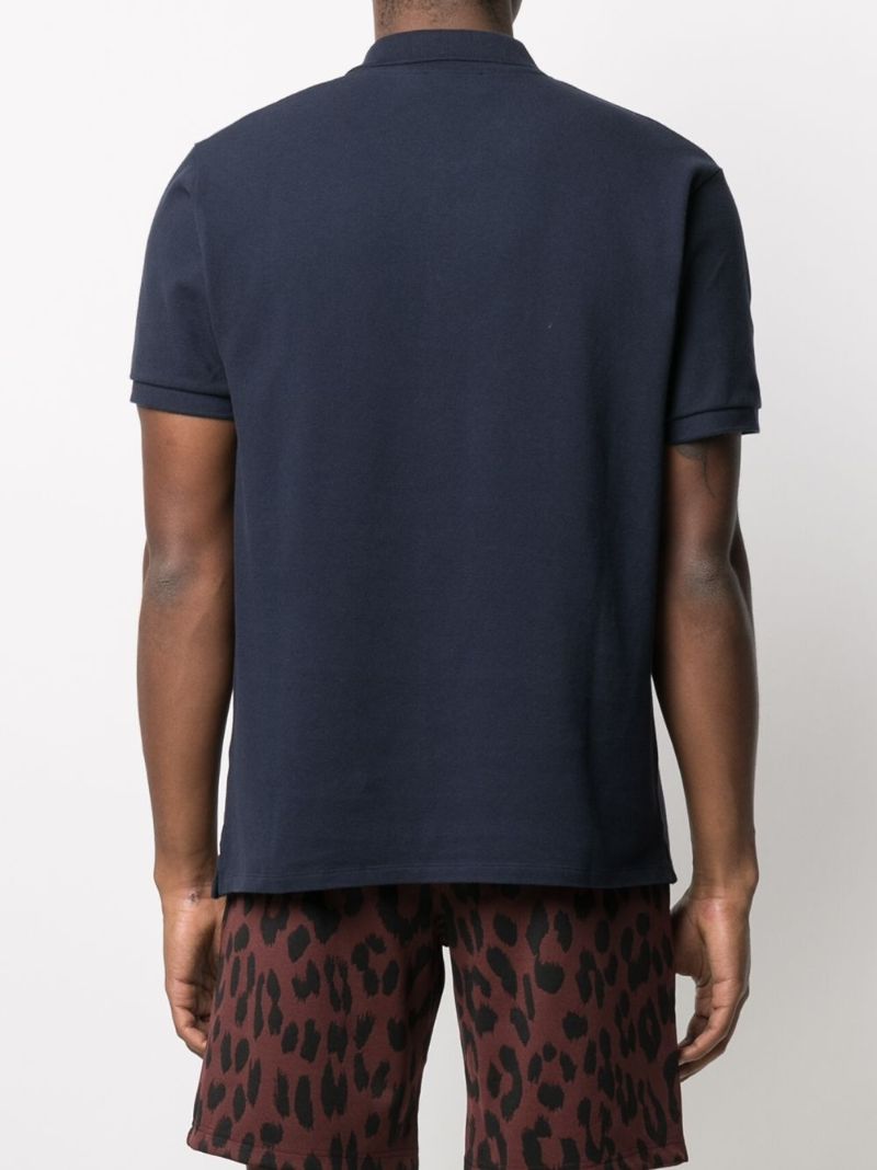 Blue Fox Head Patch Cotton Polo Shirt