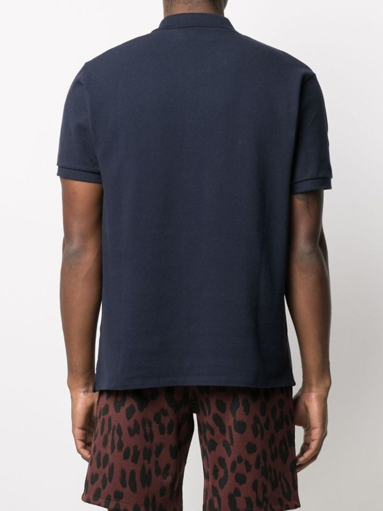 Blue Fox Head Patch Cotton Polo Shirt