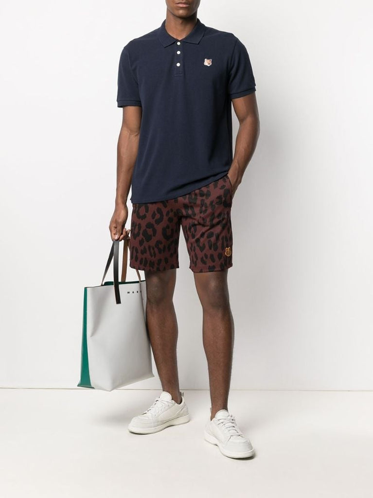 Blue Fox Head Patch Cotton Polo Shirt