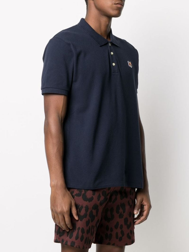 Blue Fox Head Patch Cotton Polo Shirt