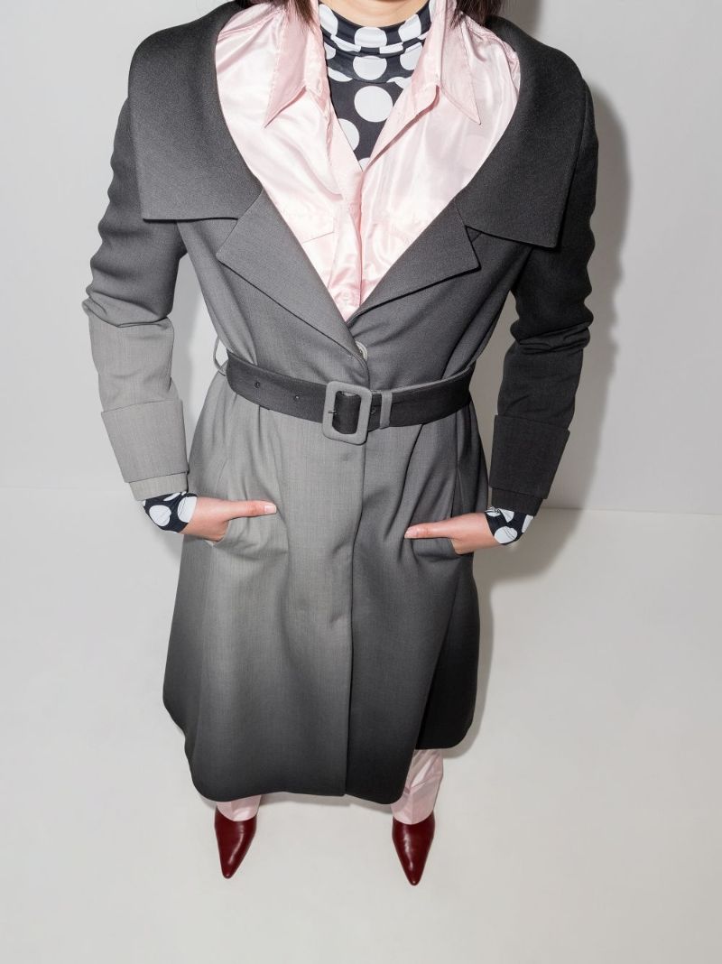 Gradient-effect Single-breasted Coat