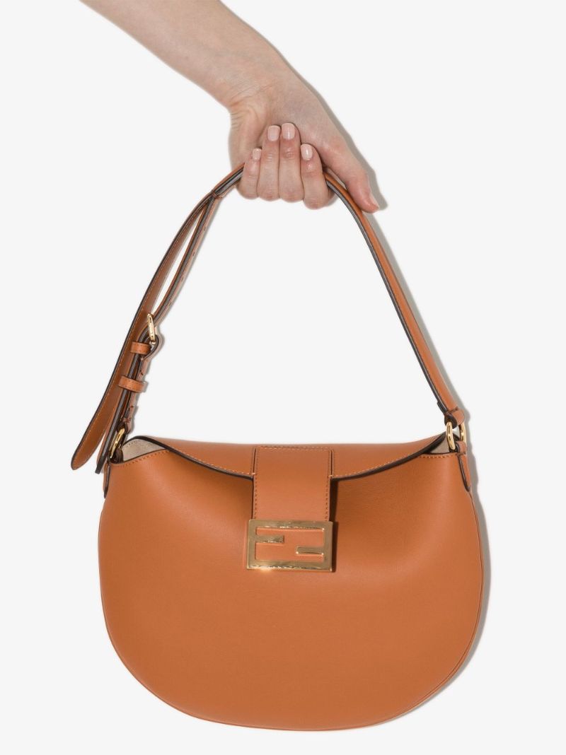 Brown Croissant Leather Shoulder Bag