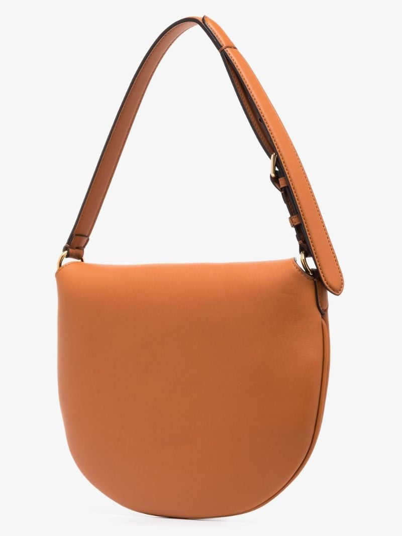 Brown Croissant Leather Shoulder Bag