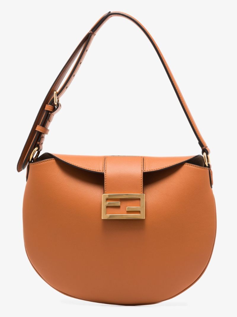 Brown Croissant Leather Shoulder Bag