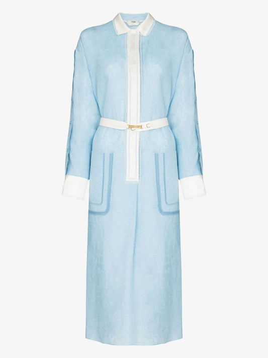 Belted Linen Shirt Dress