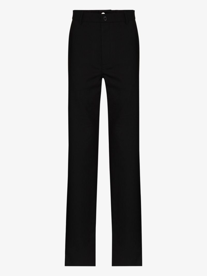 Denim Insert Straight-leg Trousers