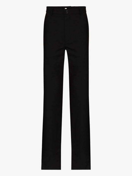 Denim Insert Straight-leg Trousers
