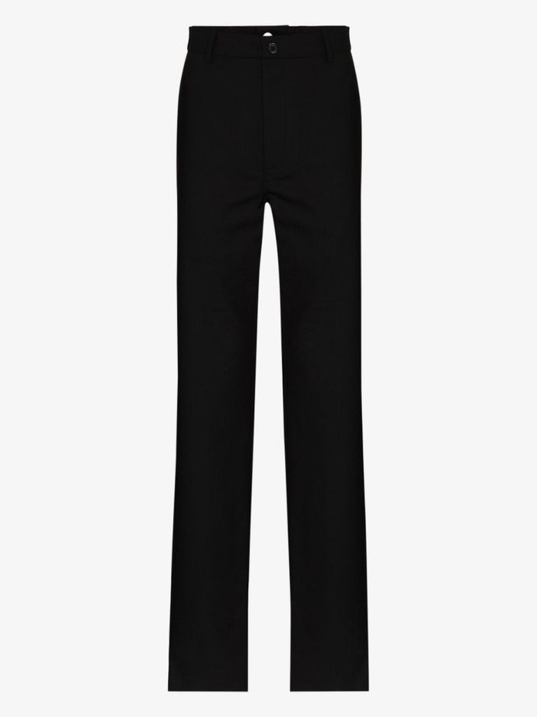Denim Insert Straight-leg Trousers
