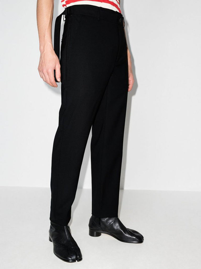 Denim Insert Straight-leg Trousers
