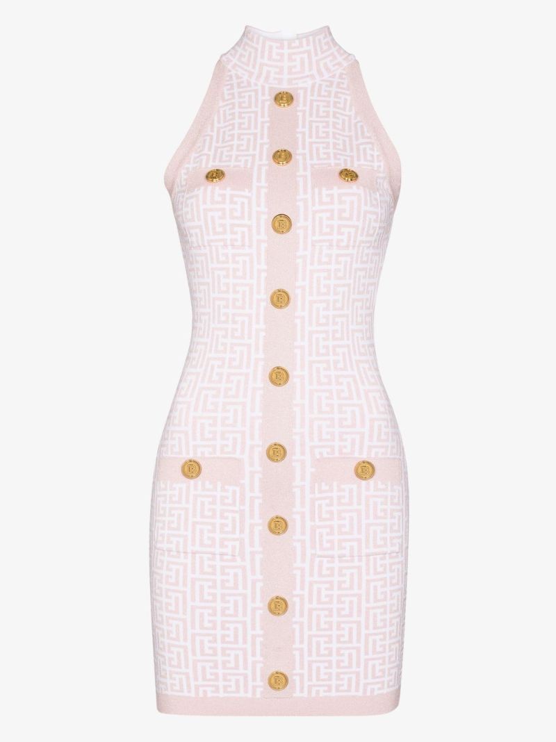 Sleeveless Monogram Knitted Mini Dress