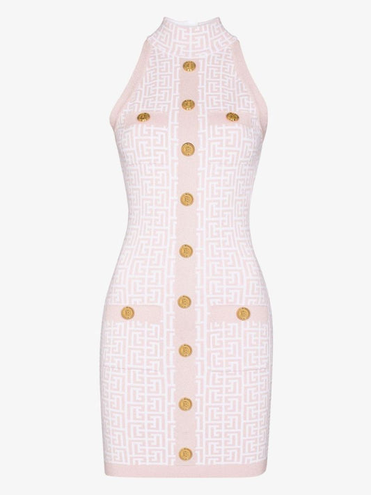 Sleeveless Monogram Knitted Mini Dress