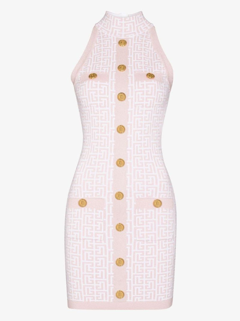 Sleeveless Monogram Knitted Mini Dress