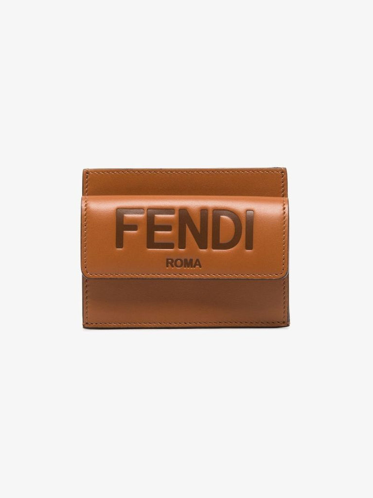 Brown Logo Leather Card Holder