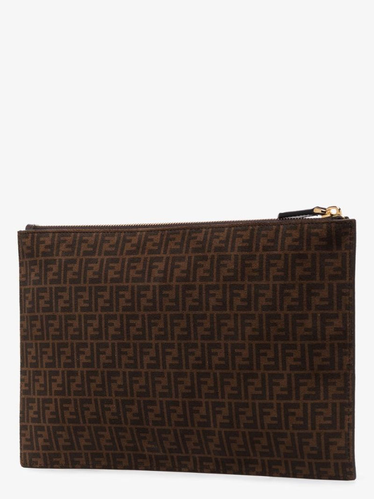 Brown Ff Monogram Medium Leather Clutch Bag